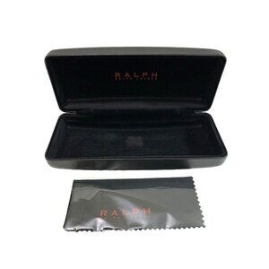 Ralph Lauren Black Clamshell Case For Eyeglasses Sunglasses With Cleaning Cloth
